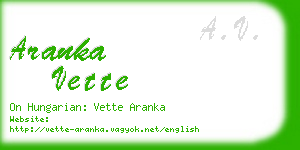 aranka vette business card